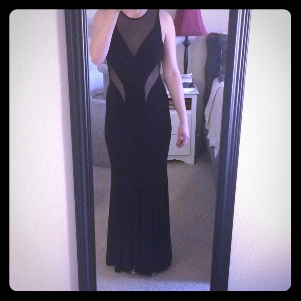 Black sexy maxi evening gown
